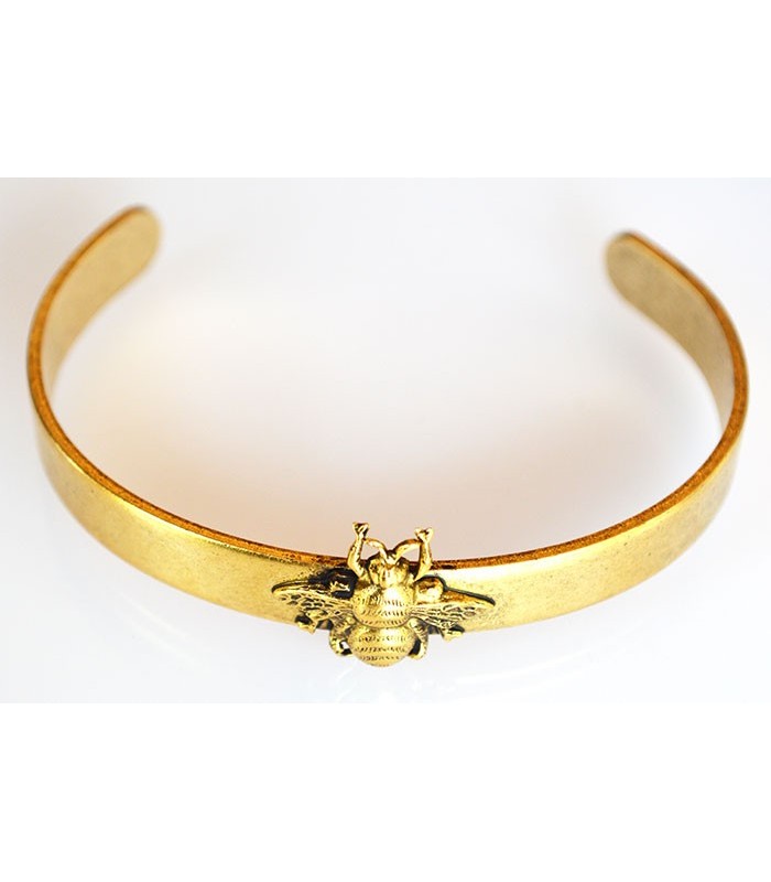 Antique Gold Solid Br Bee Cuff Bracelet Antique Gold Solid Br Bee Cuff Bracelet